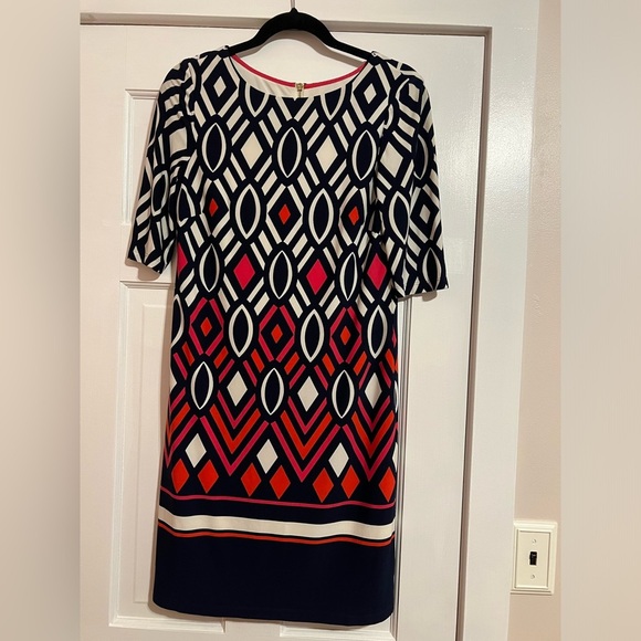 #27 ELIZA J • COLORFUL GEOMETRIC • SHEATH DRESS - Picture 6 of 9
